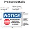 Signmission Restricted Area Alarm Will Sound Sign, Vinyl Decal, 7in W x 5in L, 2PK OS-2PACK-NS-D-57-L-18073 - alternate 5